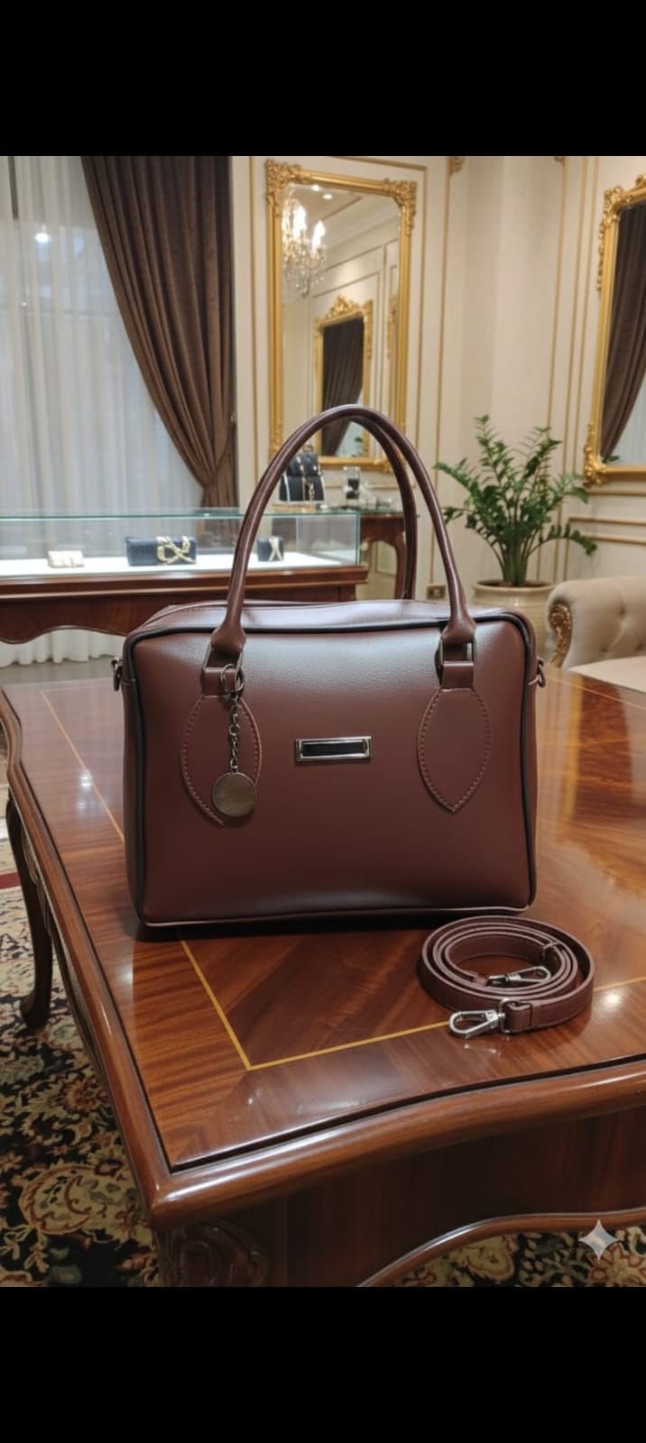 Dual-Zipper Structured Executive Bowling Satchel —   handbag by HandbagsAvenue